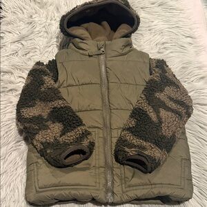 Camouflage Green Falls Creek Kids  Fleece Jacket and Vest Duo.